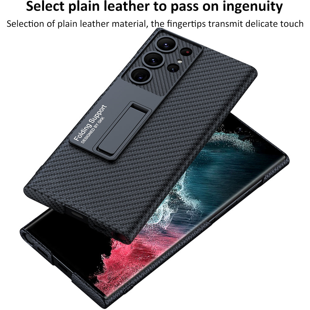 Ultra-Thin Leaather Samsung Galaxy S23 S23 Plus S23 Ultra  Leather Case for  With Kickstand
