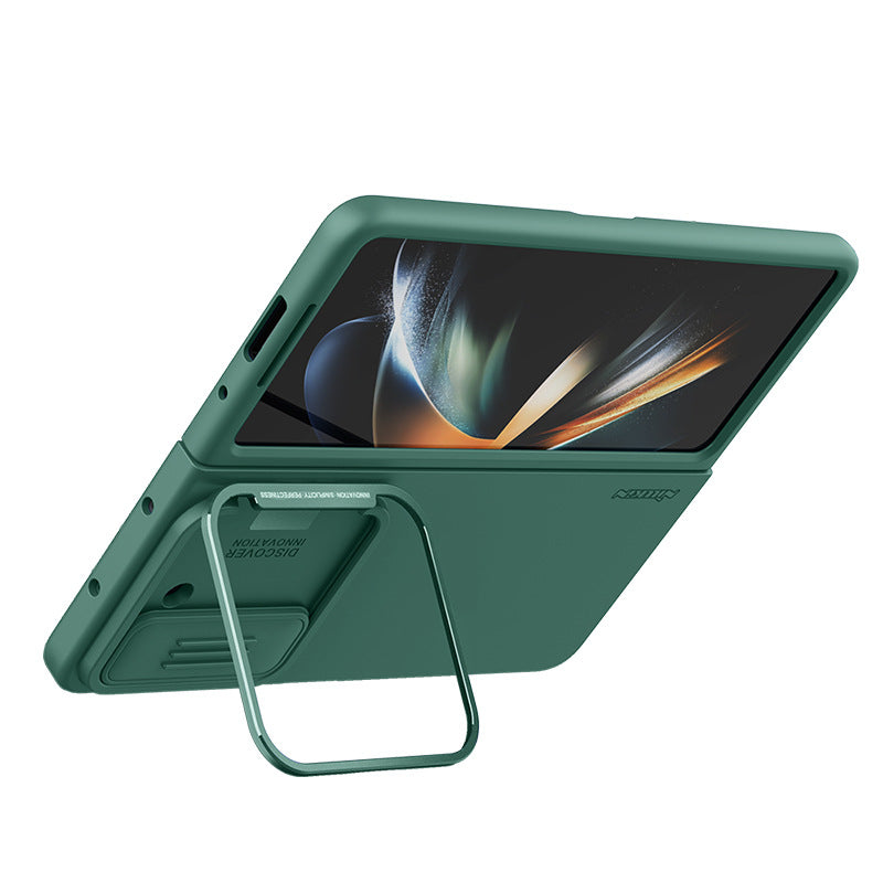 Samsung Galaxy Z Fold5 Liquid Silicone Protective Case Lens Push Cover Bracket Protective Case