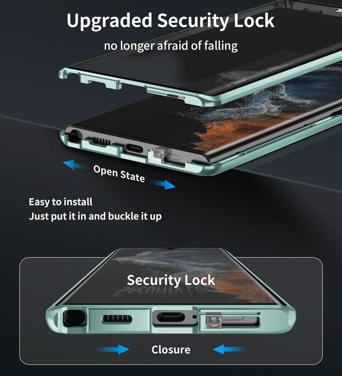 Metal Frame Magnetic All-around Protective Case For Samsung S23 24Ultra