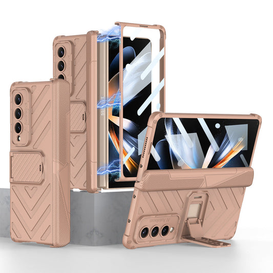 Magnetic Hinge Samsung Galaxy Z Fold4 5G Cover  With Film and Kickstand