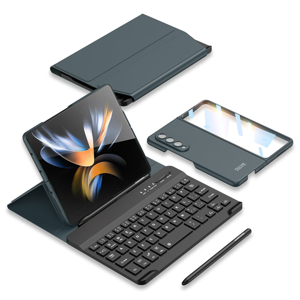 Bluetooth Keyboard For Galaxy Z Fold4/Fold3 5G With Full Protection Case and S Pen Slot