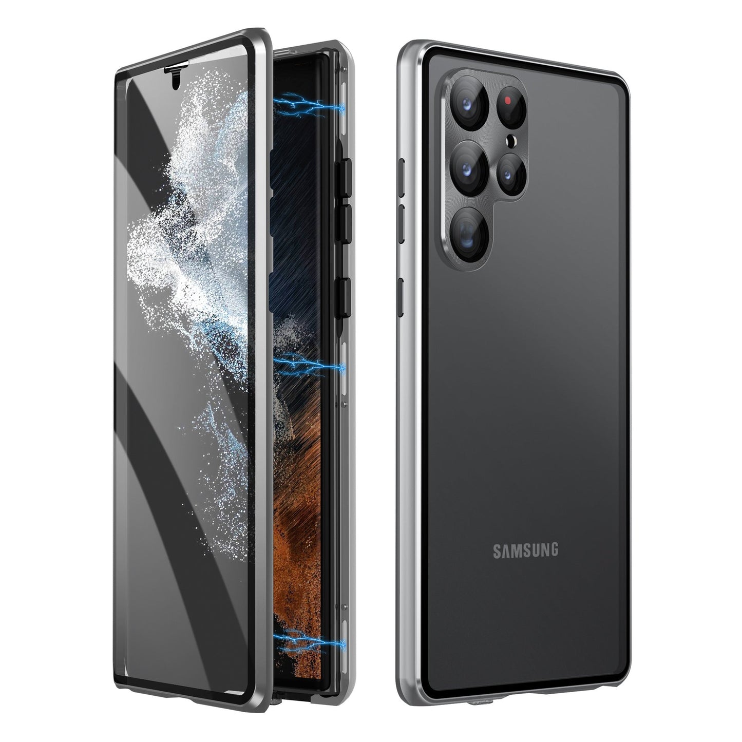 Metal Frame Magnetic All-around Protective Case For Samsung S23 24Ultra