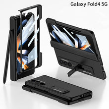Charger l&#39;image dans la galerie, Side Pen Slot Hinge Flip Cover for Samsung Galaxy Z Fold4 5G Magnetic Case with Screen Protector
