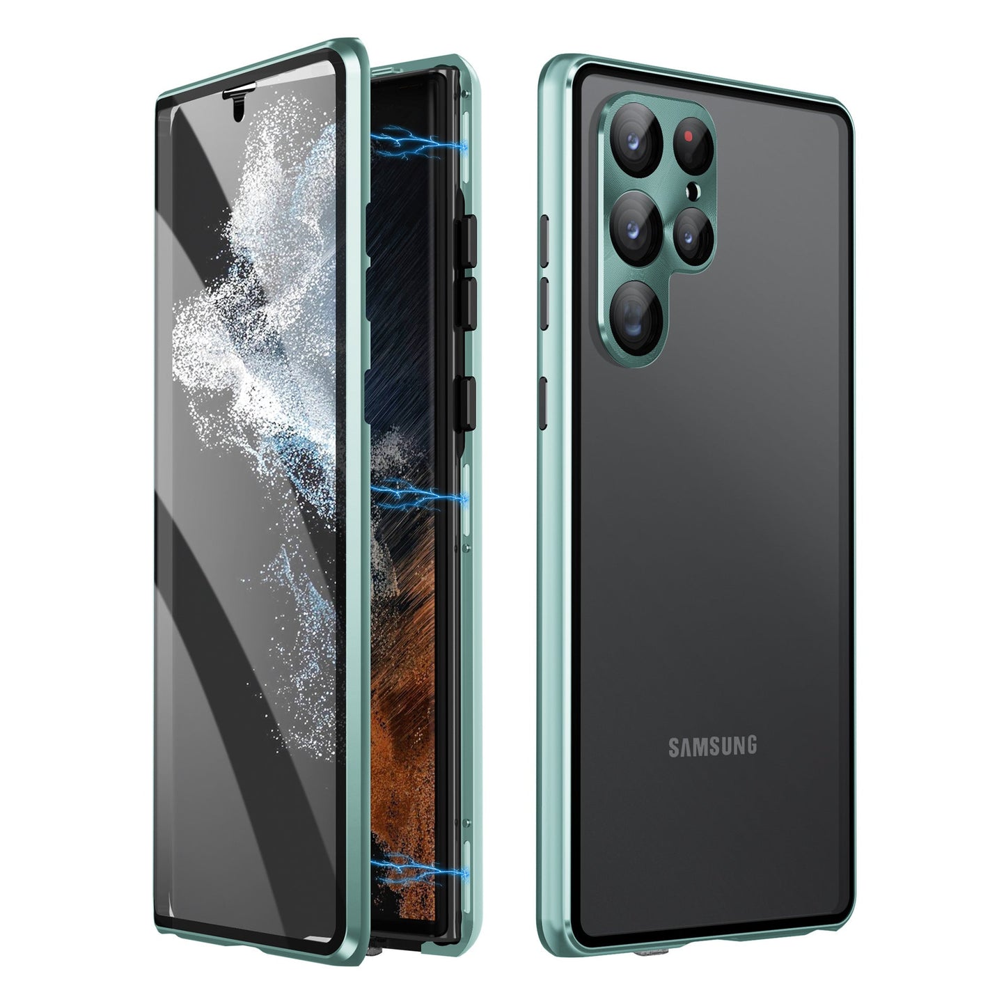 Metal Frame Magnetic All-around Protective Case For Samsung S23 24Ultra