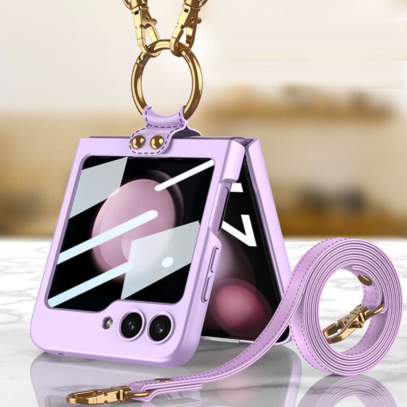 Crossbody Ultra-Thin Samsung Z Flip5 Case with Ring Screen Protector