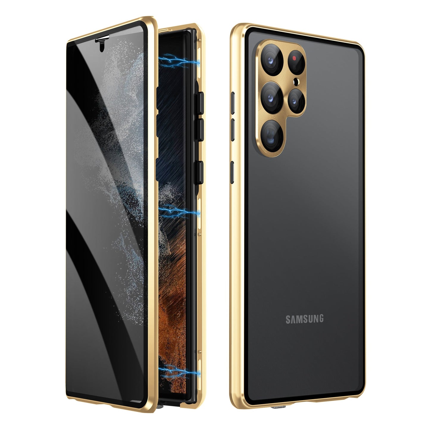Metal Frame Magnetic All-around Protective Case For Samsung S23 24Ultra