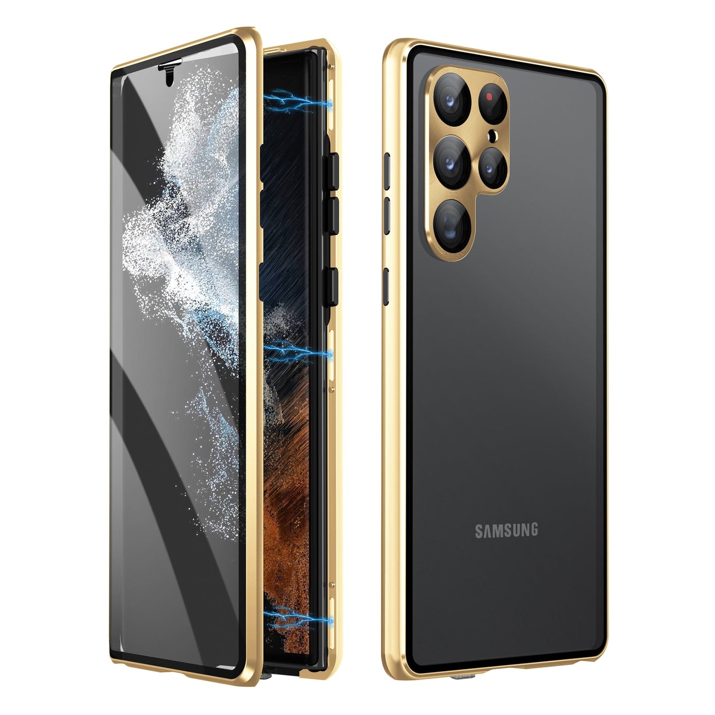 Metal Frame Magnetic All-around Protective Case For Samsung S23 24Ultra