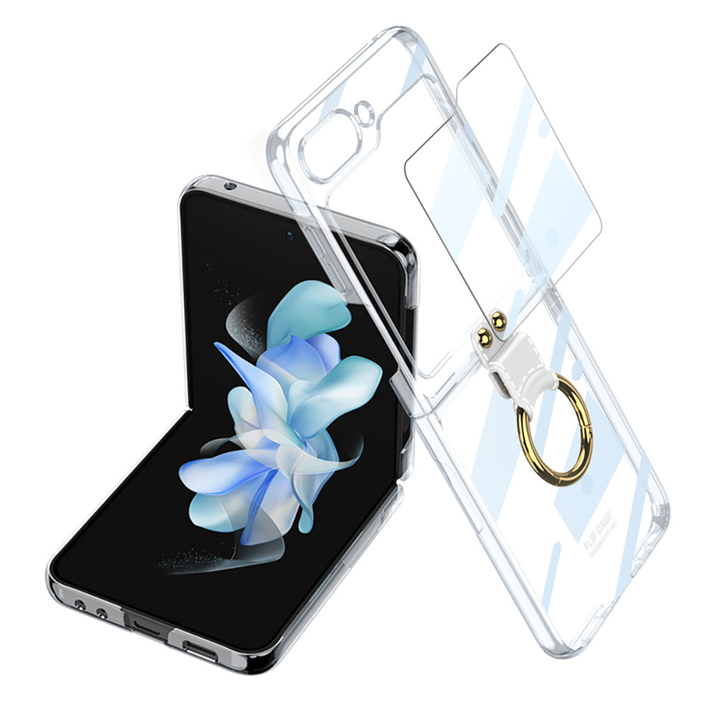 Electroplating Ultra-thin Transparent Case For Galaxy Z Flip5 With Front Film