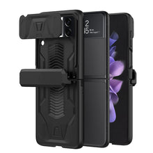 Carregar imagem no visualizador da galeria, Magnetic Hinge Hard Armor Case For Samsung Galaxy Z Flip4 5G With Slide Lens Cover
