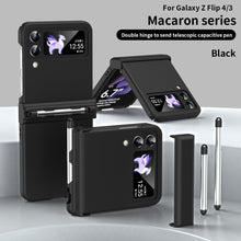 Charger l&#39;image dans la galerie, Macaron Hinged All-Inclusive Drop-Proof Cover with Stylus for Samsung Galaxy Z Flip4 5G 
