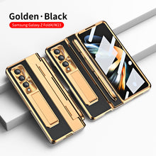 Carregar imagem no visualizador da galeria, Shield Hinge Plain Leather All-inclusive Drop-Proof  Case For Samsung Galaxy Z Fold5 Fold4 5G
