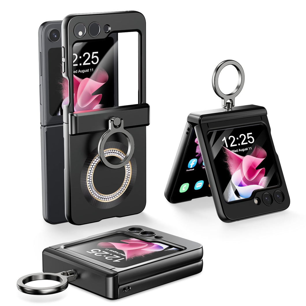 Anti-Fall Upgrade Hinge Full Protect Case with 360 Rotation Ring And Build-in Film