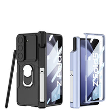 Cargar imagen en el visor de la galería, Magnetic Folding Armor Pen Case Slide Lens Cover Film Integrated Case For Samsung Galaxy Z Fold5
