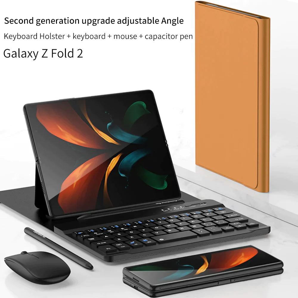 Bluetooth 3.0 Keyboard Leather Cover For Galaxy Z Fold5 Fold4 Fold3 5G