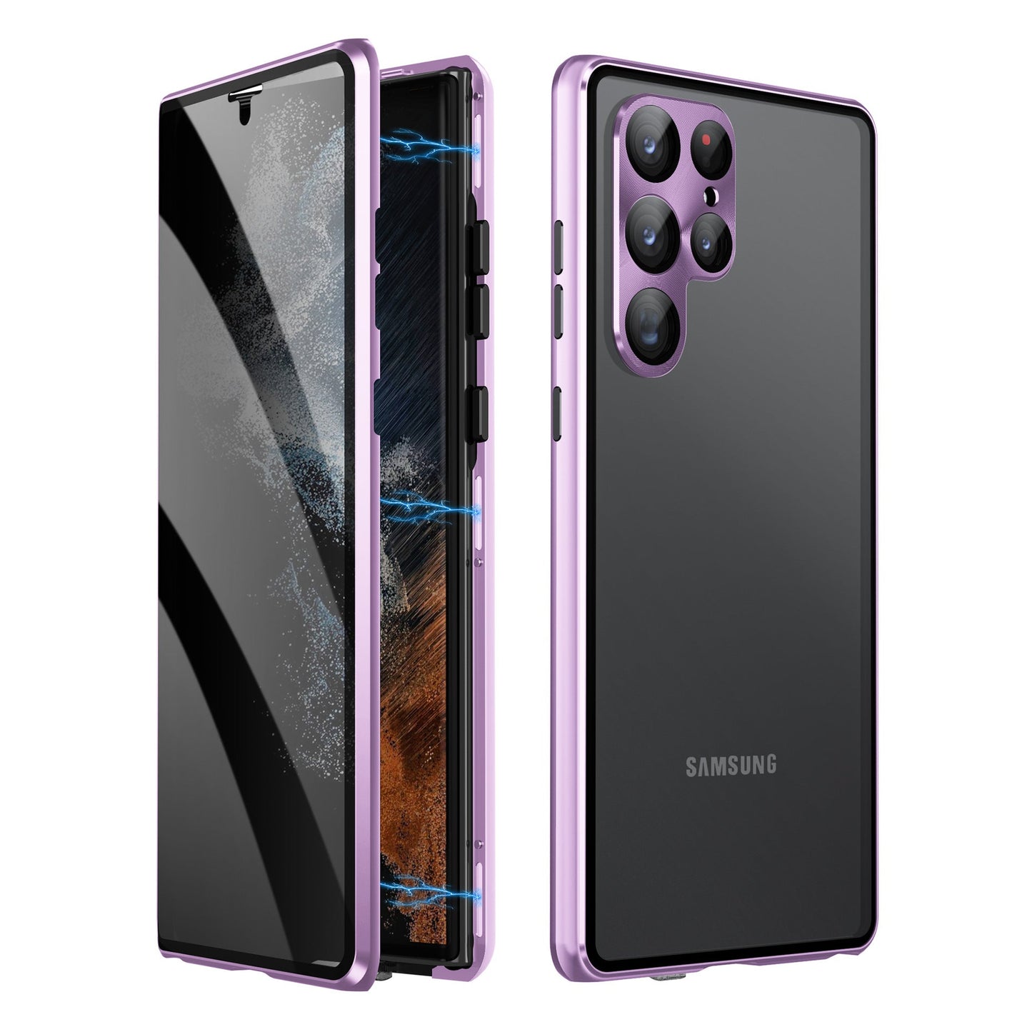 Metal Frame Magnetic All-around Protective Case For Samsung S23 24Ultra