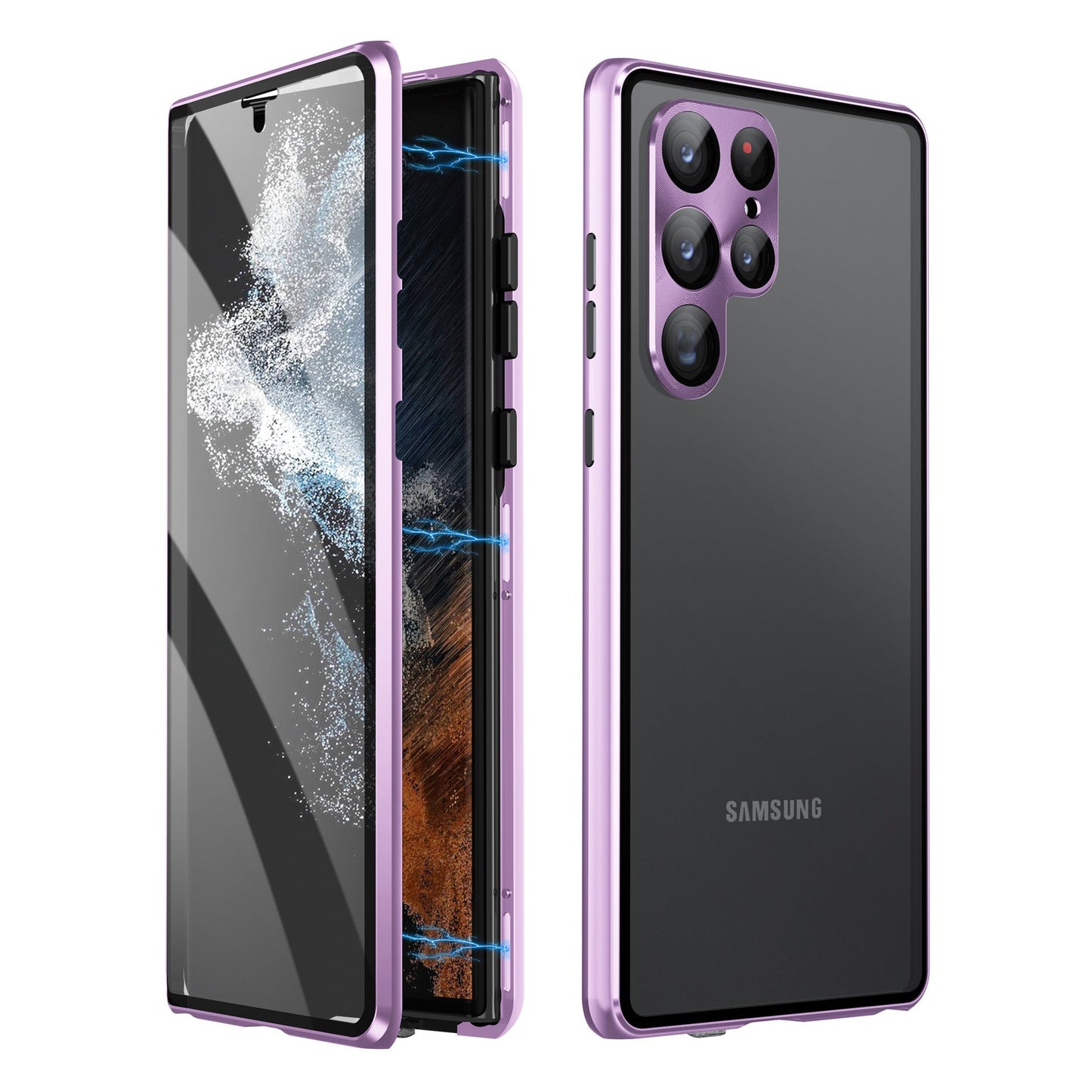 Metal Frame Magnetic All-around Protective Case For Samsung S23 24Ultra