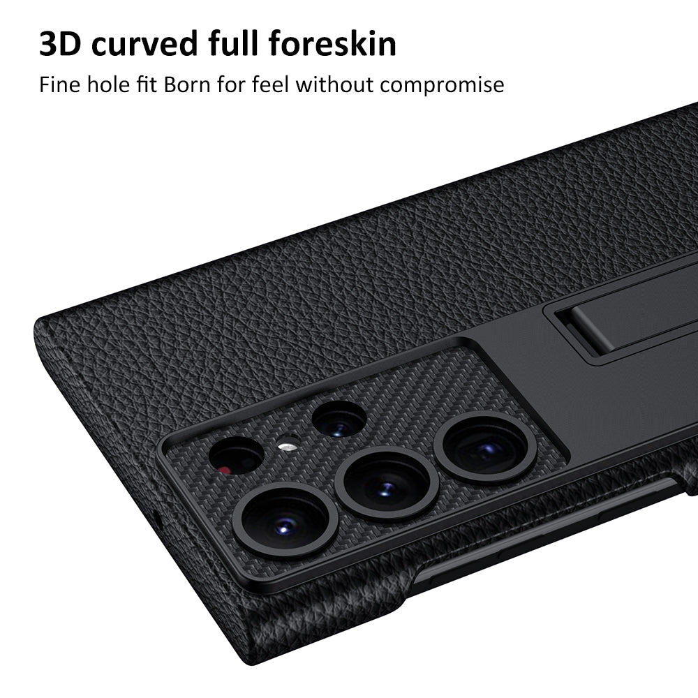Ultra-Thin Leaather Samsung Galaxy S23 S23 Plus S23 Ultra  Leather Case for  With Kickstand