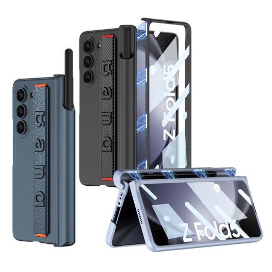 Samsung Galaxy Z Fold5 Magnetic Hinge Wristband All-inclusive Film Intergrated Case