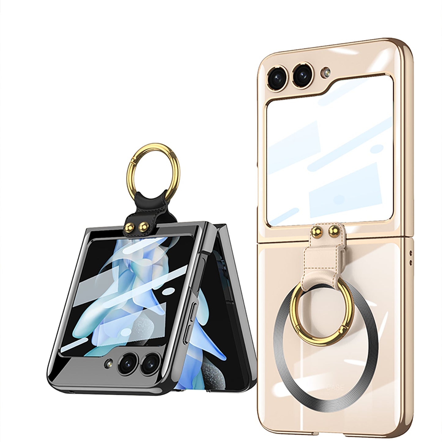 Phantom Plating Anti-Drop Artfact  Samsung Galaxy Z Flip5 Case With Ring Bracket With Magsafe