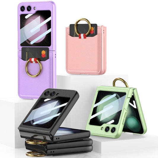 Cardholder Case For Samsung Galaxy Z Flip5 With Ring Bracket