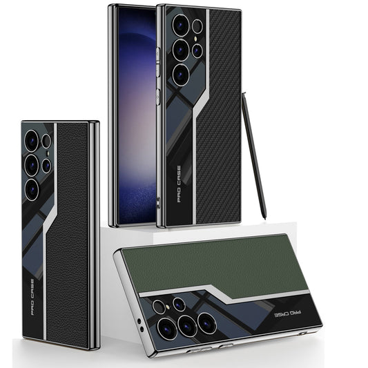 Electroplated Plain Leather S24 S24 Ultra Pro Case