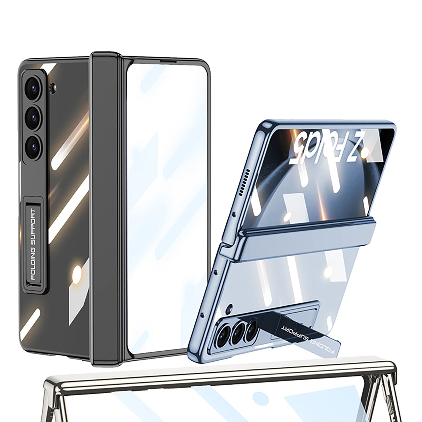 Samsung Galaxy Z Fold5 Magnetic Phontom Case With Folding Bracket and Screen Protect Film