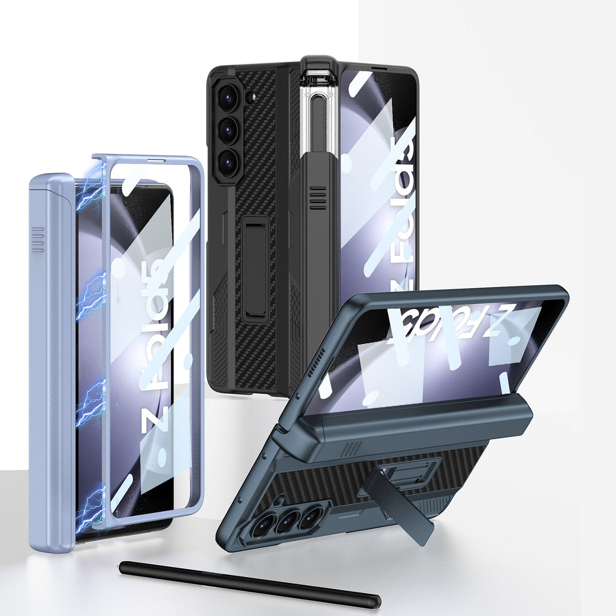 Magnetic Samsung Galaxy Z Fold5 Integrated on the Drawer Case With S Pen Slide Case & Film