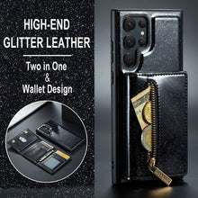 Cargar imagen en el visor de la galería, Newest Magnetic Bling Leather Detachable Wallet Samsung Case
