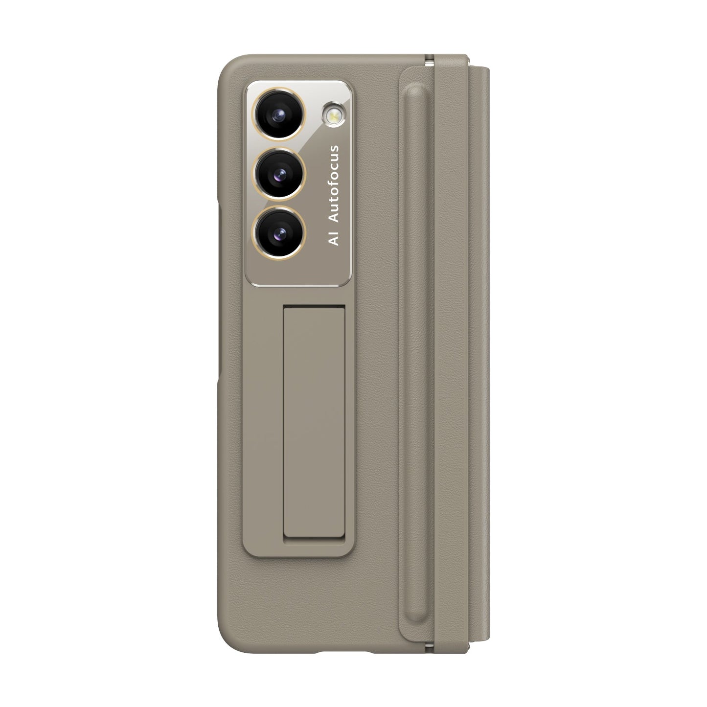 Leather Hinge Protector Samsung  Galaxy Z Fold5 Case With Self-tempered Glass Film