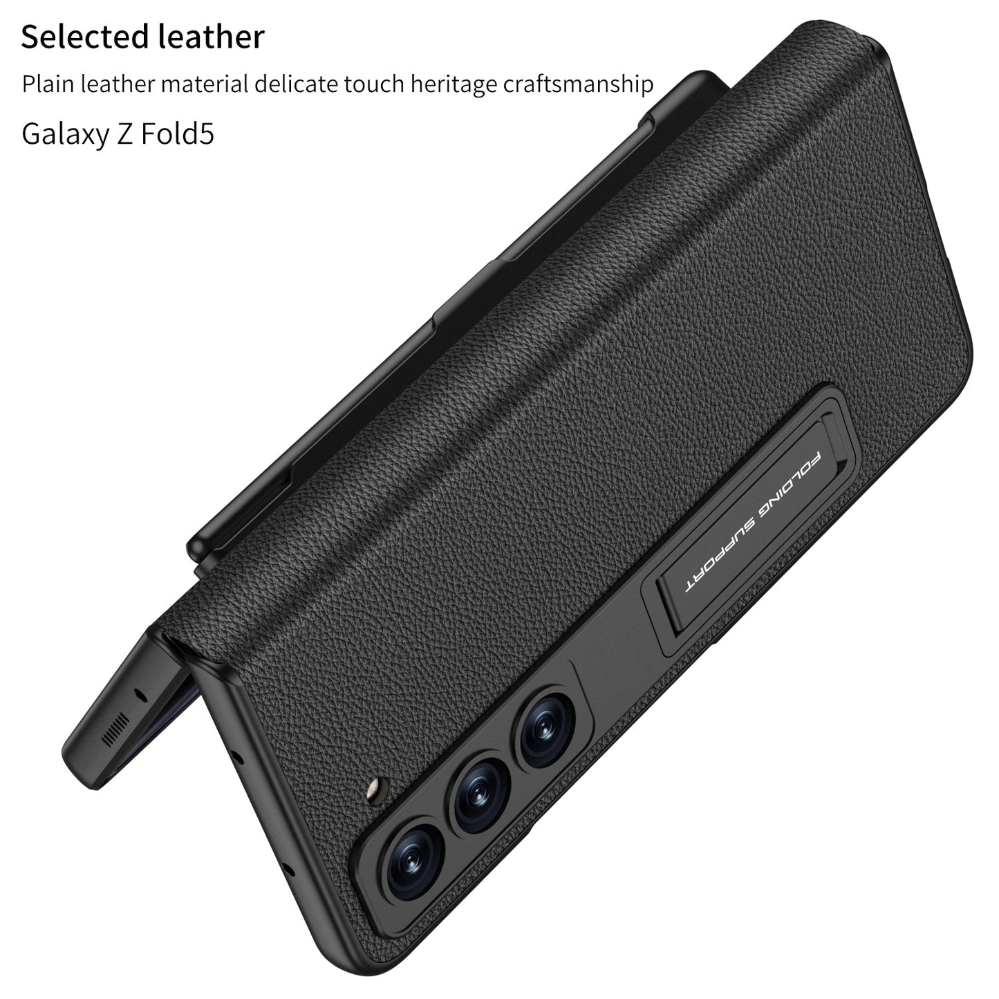 Full Protection Samsung Z Fold5 Upgrade Border Protection Case With 5 Generation S Pen Slot