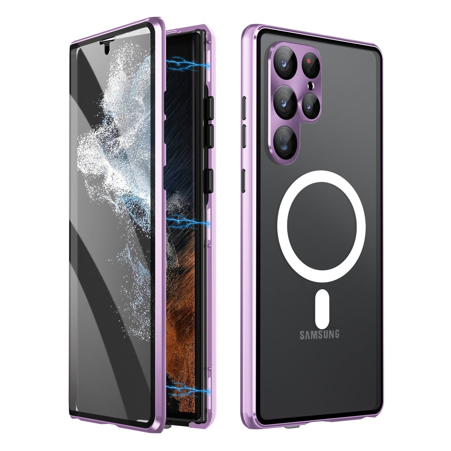Metal Frame Magnetic All-around Protective Case For Samsung S23 24Ultra
