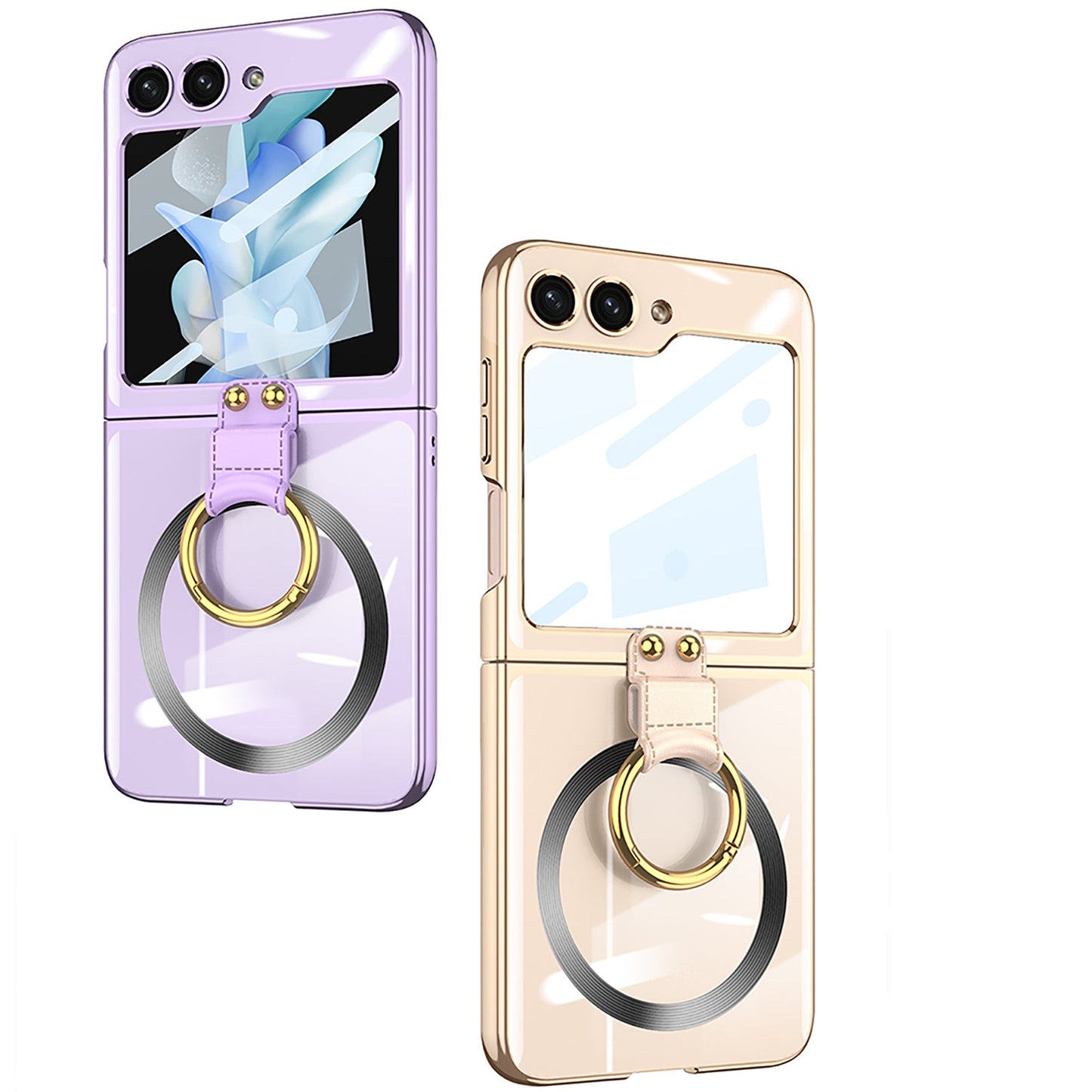 Phantom Plating Anti-Drop Artfact  Samsung Galaxy Z Flip5 Case With Ring Bracket With Magsafe