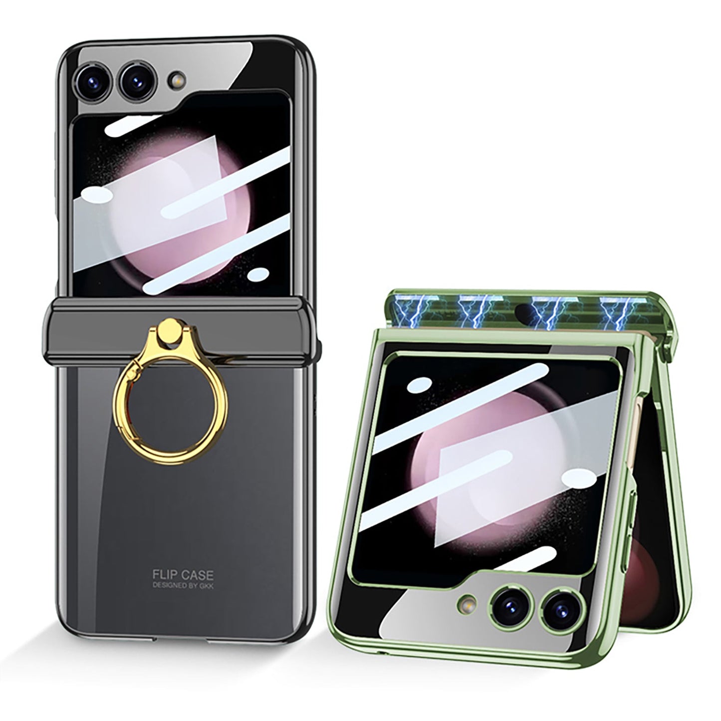Magnetic Hinge Phantom Samsung Galaxy Z Flip5 Case with Ring Bracket