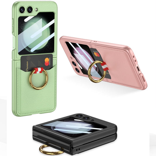 Cardholder Case For Samsung Galaxy Z Flip5 With Ring Bracket