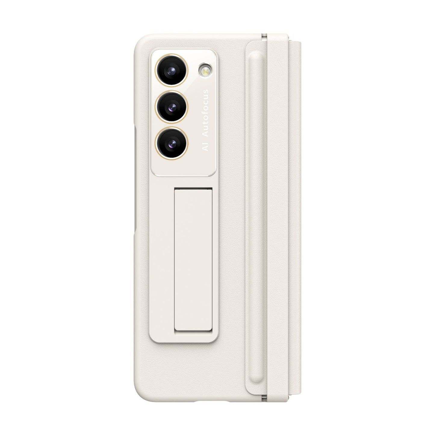 Leather Hinge Protector Samsung  Galaxy Z Fold5 Case With Self-tempered Glass Film