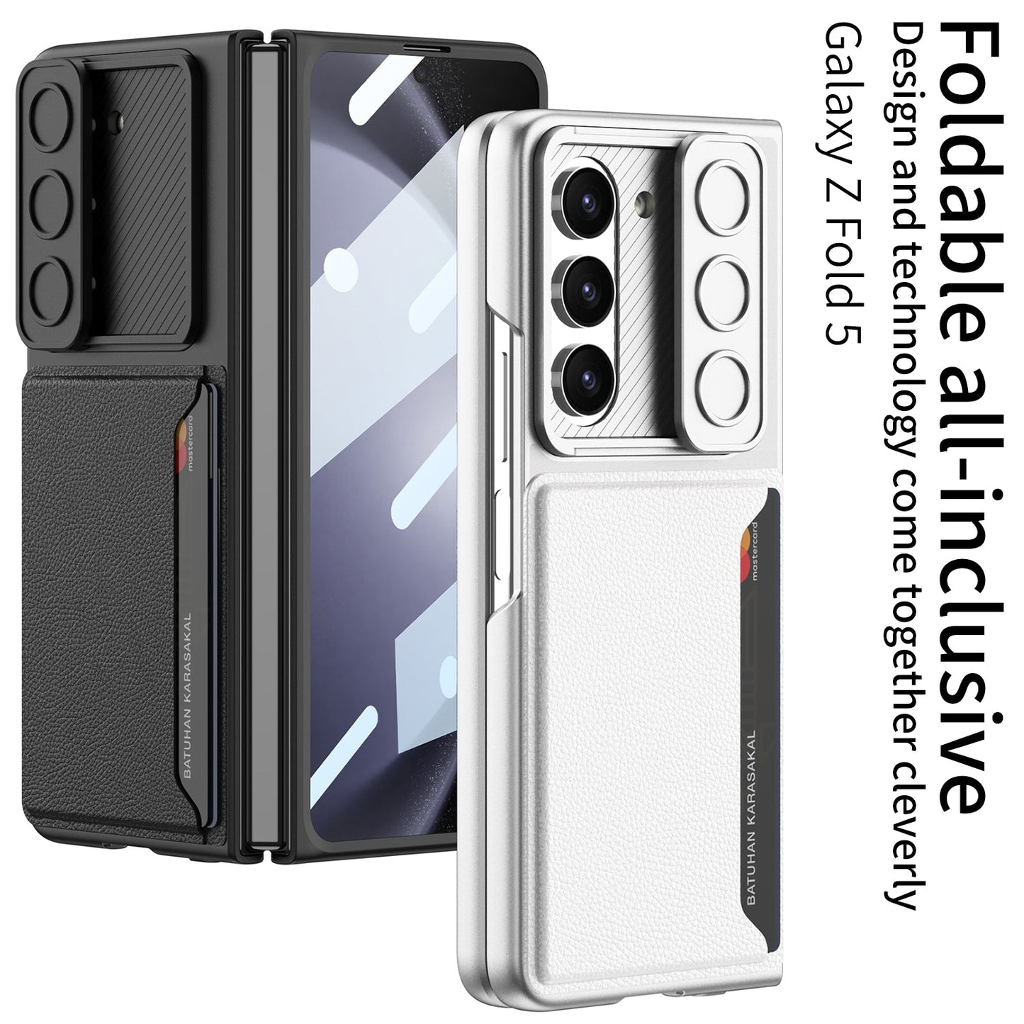 Push Window Cardholder Case For Samsung Galaxy Z Fold5 With Film