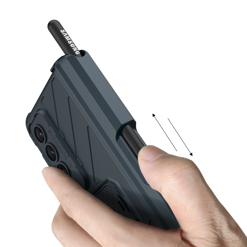 Hardcore Armor Case For Samsung Galaxy Z Fold4 5G With Push Pen Case Kickstand And Film Protector