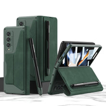 Load image into Gallery viewer, Leather Wallet Samsung Galaxy Z Fold4 5G Case With Detachable Velcro Pen Slot
