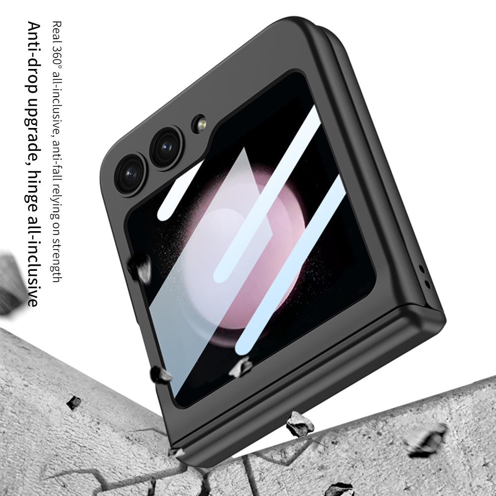 Magnetic Hinge Samsung Galaxy Z Flip5 Flip6 Full Coverage Phone Case with Front Screen Protector
