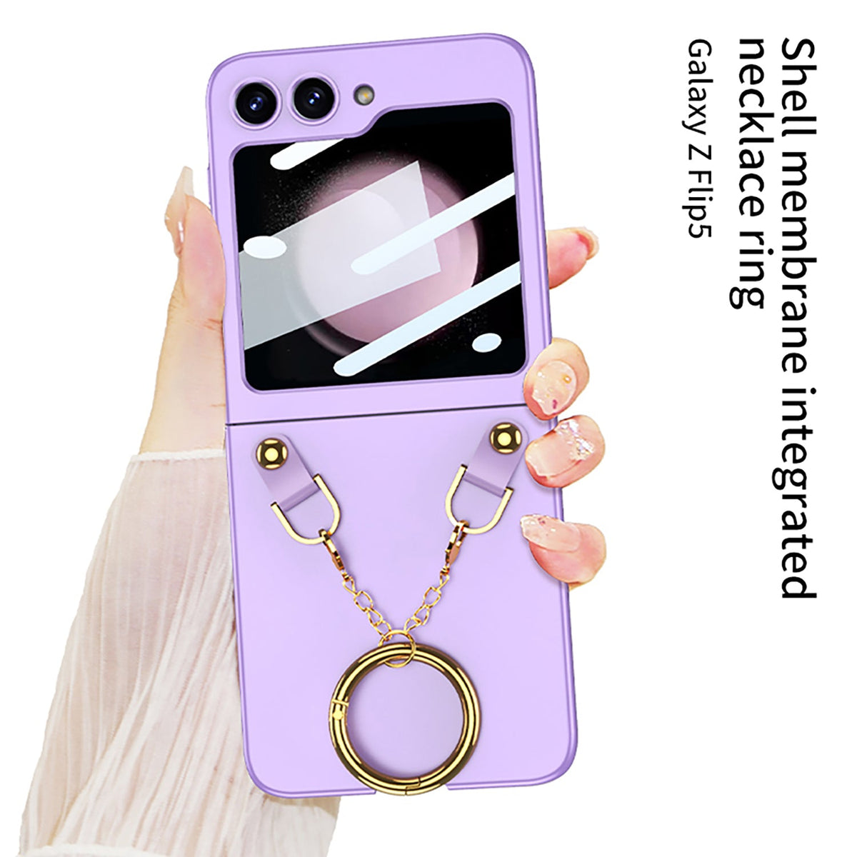 Necklace Ring Shell Case For Samsung Galaxy Z Flip5
