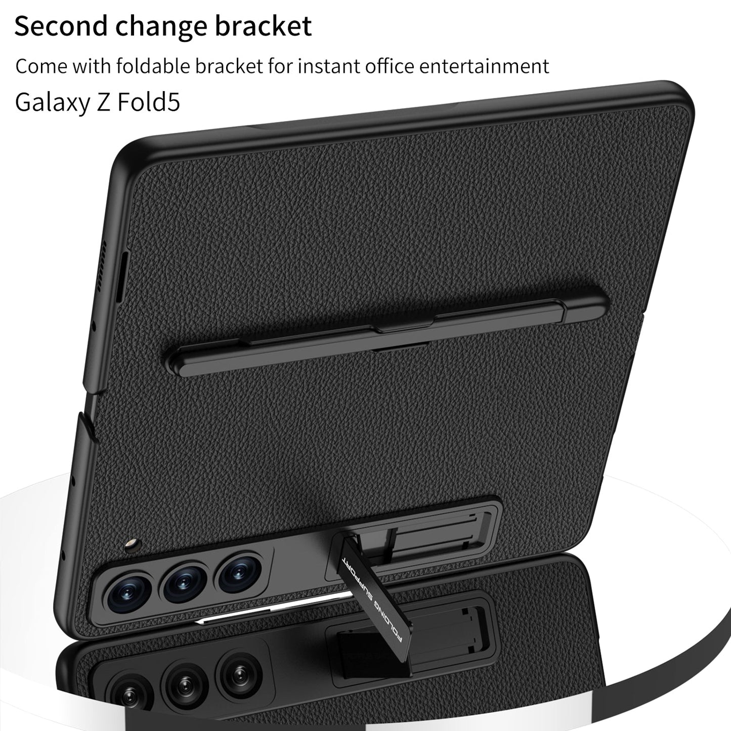 Full Protection Samsung Z Fold5 Upgrade Border Protection Case With 5 Generation S Pen Slot