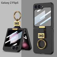 Charger l&#39;image dans la galerie, Luxury  Full-Body Rugged  Case for Samsung Galaxy Z Flip5 With Front Film &amp; Ring
