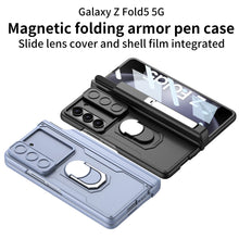 Load image into Gallery viewer, Magnetic Folding Armor Pen Case Slide Lens Cover Film Integrated Case For Samsung Galaxy Z Fold5
