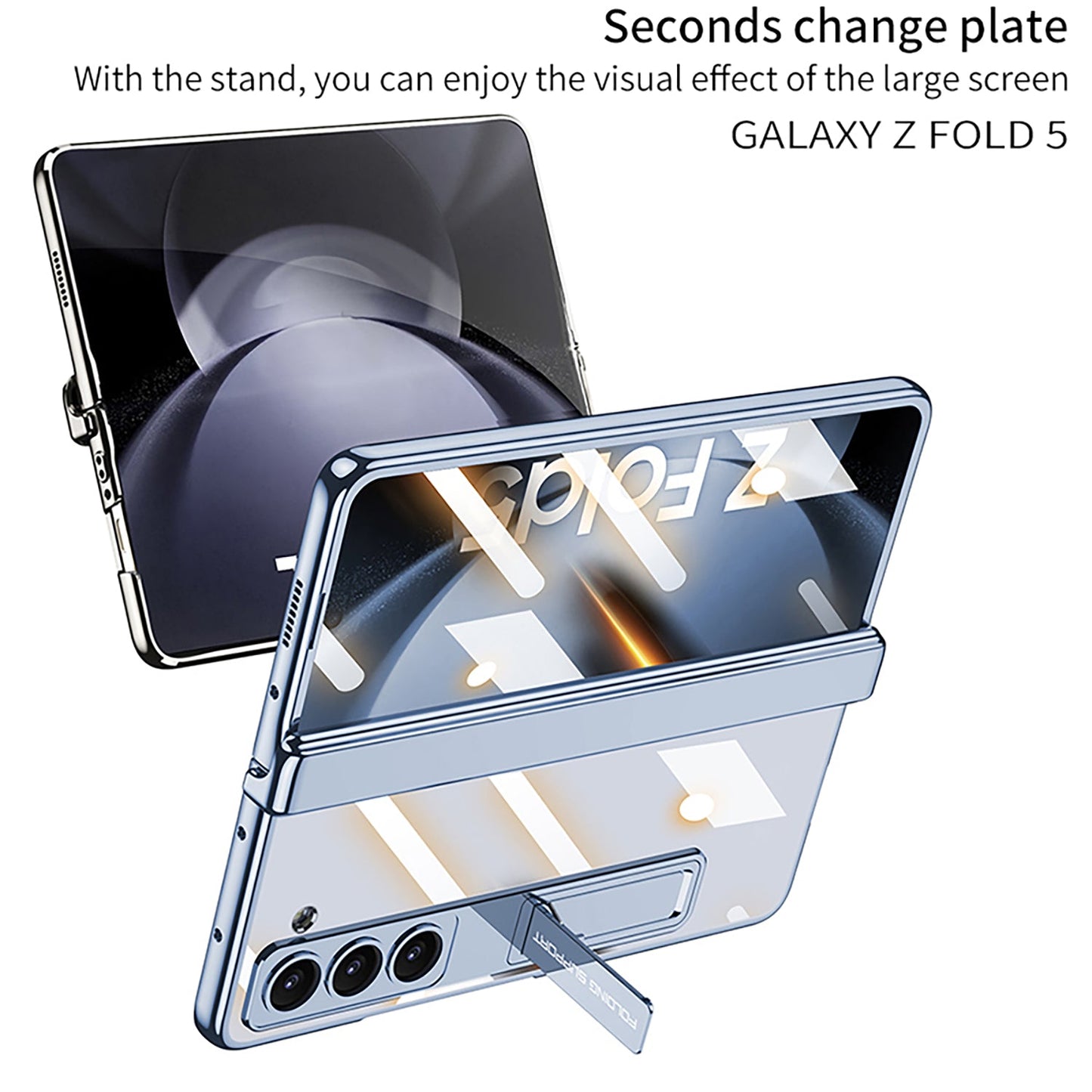 Samsung Galaxy Z Fold5 Magnetic Phontom Case With Folding Bracket and Screen Protect Film