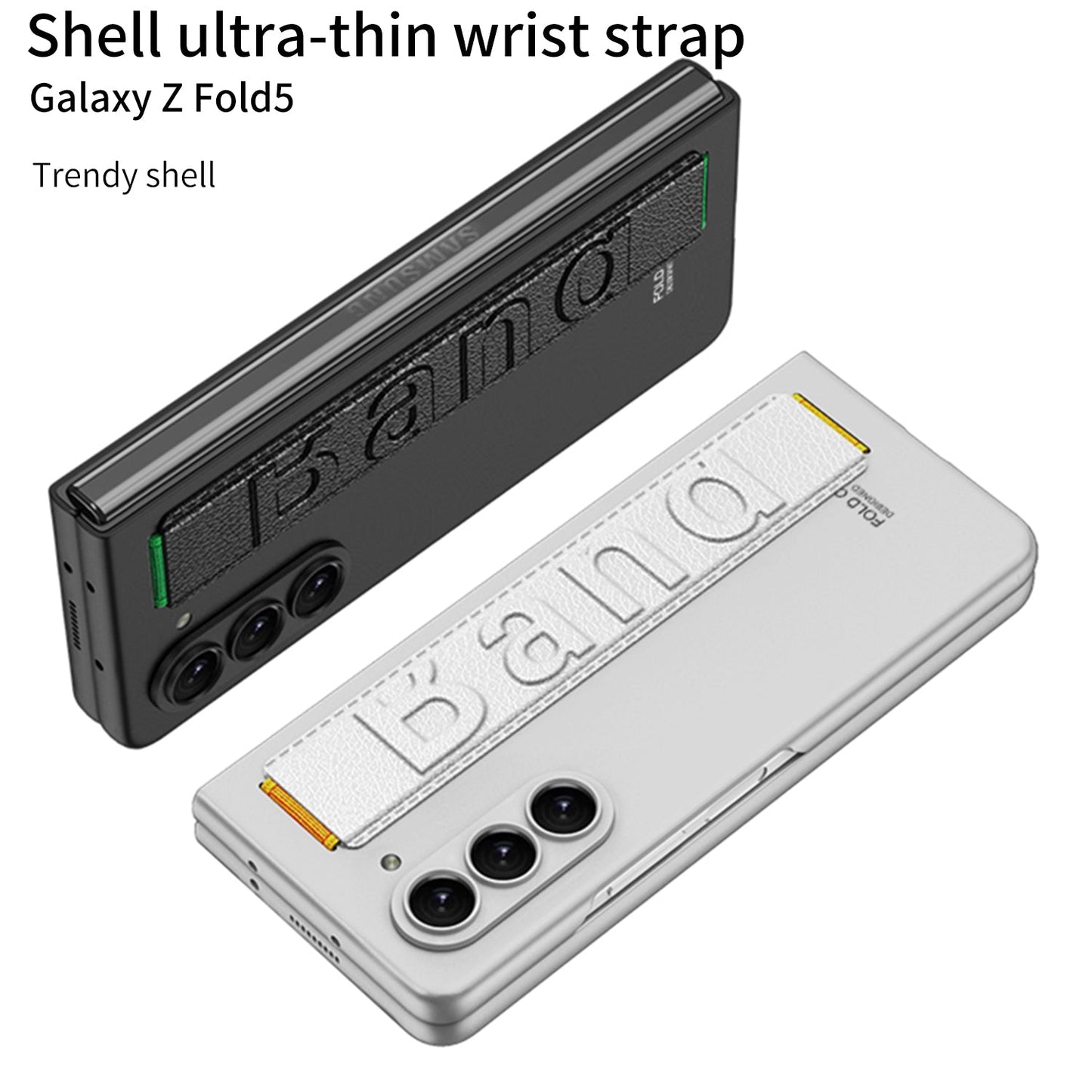 Ultra-Thin Galaxy Z Fold5 Case With Film and Wrist Strap
