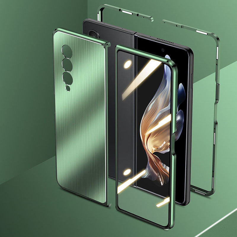 Samsung Galaxy Z Flip 3 Magnetic Brushed Metal Anti-fall Protective Cover For Galaxy Z Fold 3