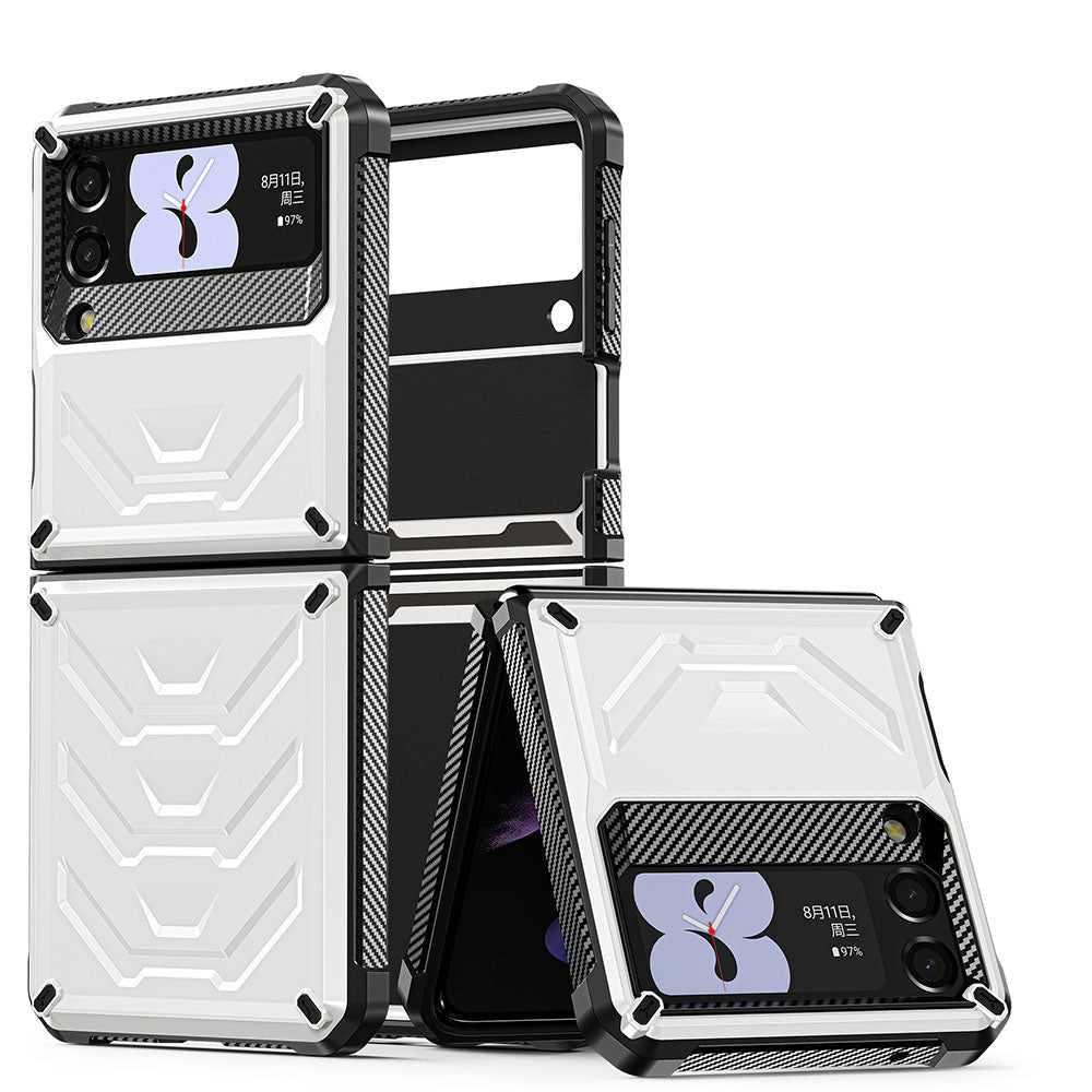 Newest Double-Cover Flip Mecha all-inclusive Rugged Phone Case For Galaxy Z Flip4 Flip3 Samsung Cases