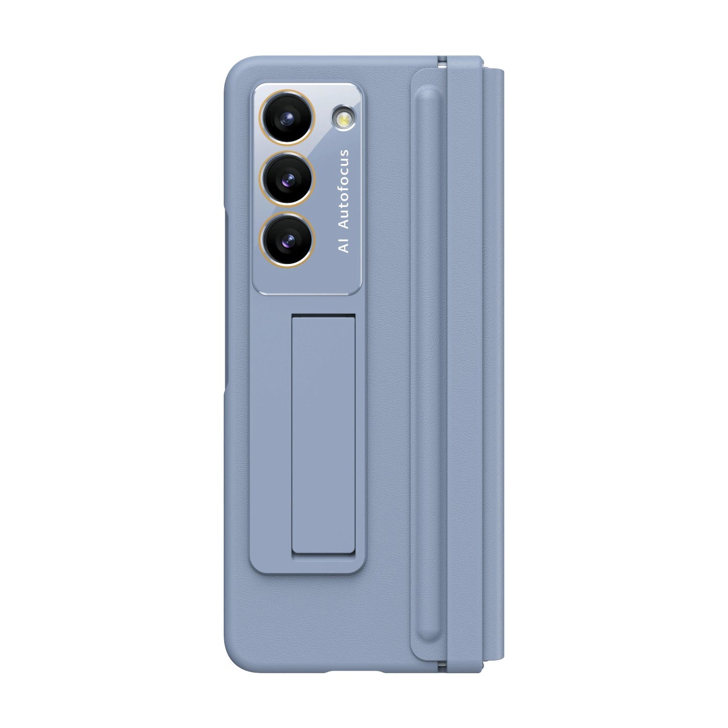 Leather Hinge Protector Samsung  Galaxy Z Fold5 Case With Self-tempered Glass Film