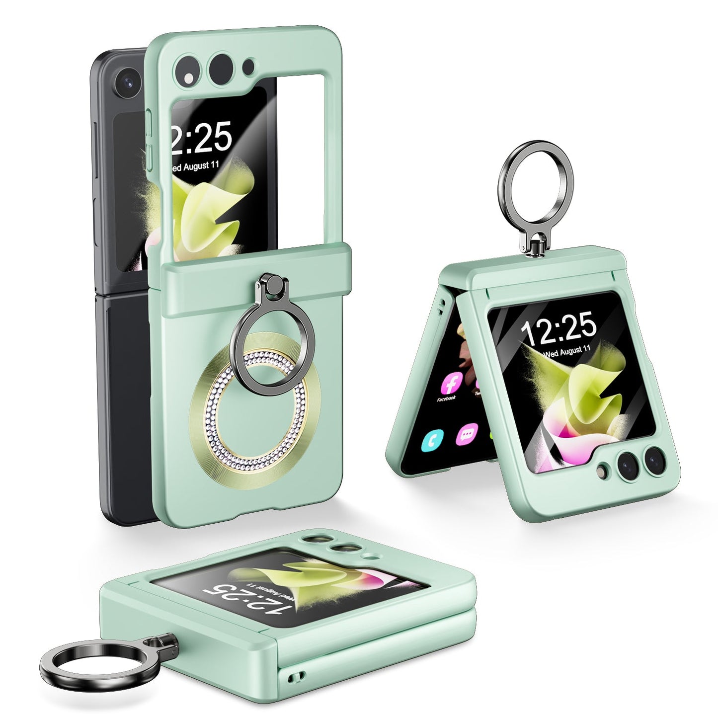 Anti-Fall Upgrade Hinge Full Protect Case with 360 Rotation Ring And Build-in Film