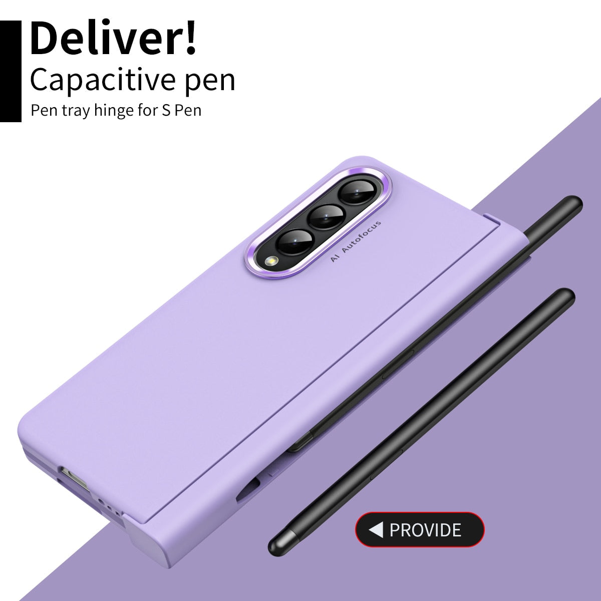 2 Pcs Lens Ring for Samsung Z Fold 4 Hinge Case With Pen Slot Add Touch Pen for Galaxy Z Fold 4 5G